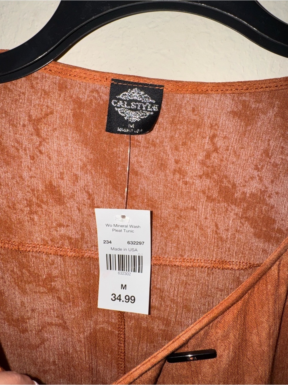 Alstyle Rust Button-Accent Tunic - Picture 2 of 4